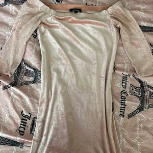 Ambiance Shimmering Cream Long Sleeve Dress